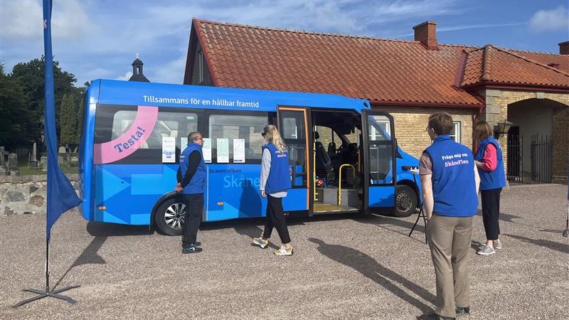 Turné för Skåneflex. Foto: Skånetrafiken.