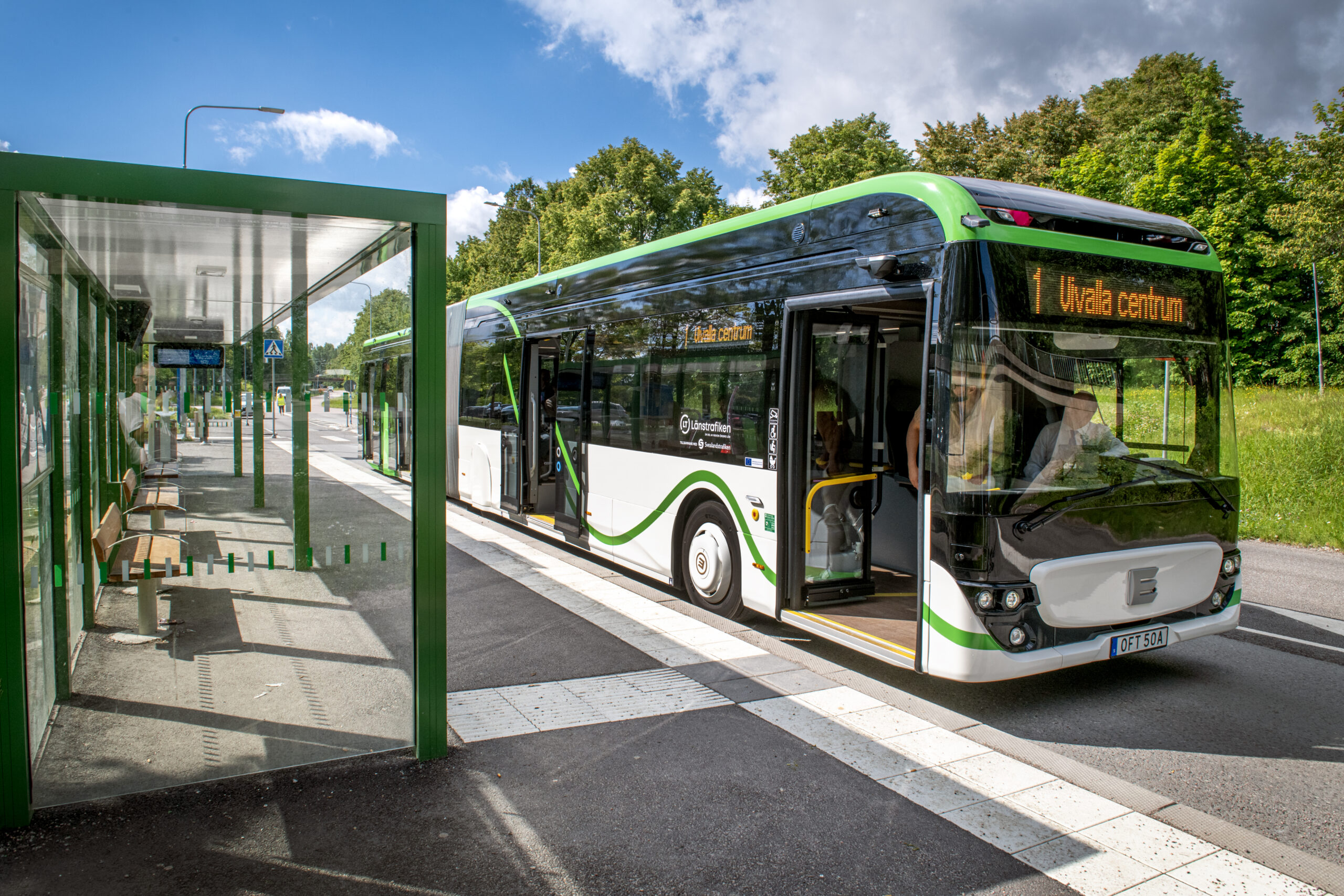 Buss som kör för BRT-linjen Citylinjen i Örebro. Foto.